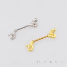 TEXTURE SCALED SNAKE 316L SURGICAL STEEL NIPPLE RING